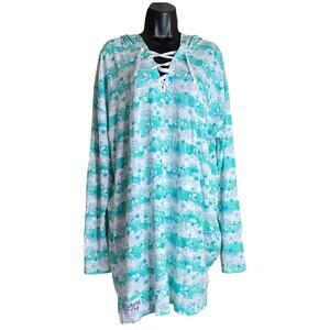 Disney Cruise Dress Womens Size XL Blue Castaway Cay Floral Cover Up Swim Travel